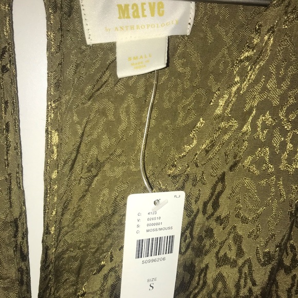 Anthro New Jacqueline Jacquard Olive Jumpsuit - Picture 4 of 6